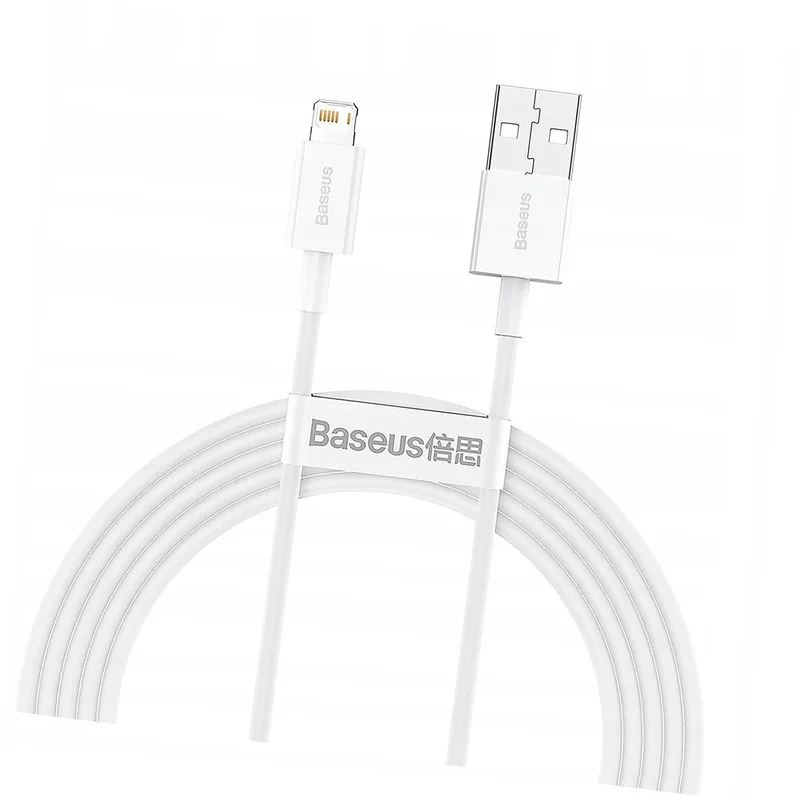 Superior USB Lightning Kabel 2,4A 2m Wit (CALYS-C02) van Baseus – productfoto