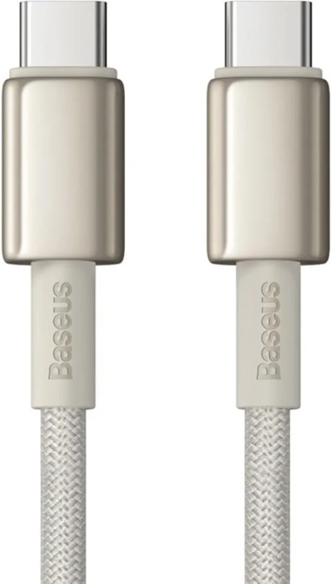 Tungsten - Gold USB-C/USB-C 100W 2m kabel van Baseus in Goud – productfoto