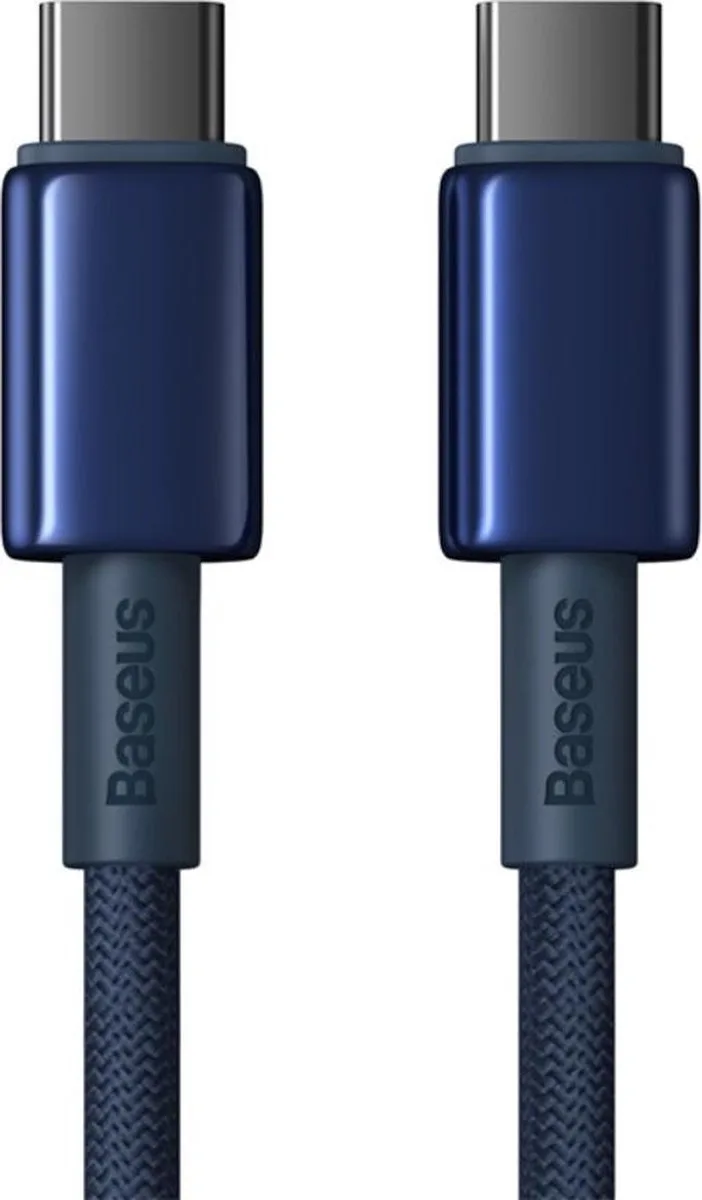 Tungsten - Gold USB-C/USB-C 100W 2m kabel - marineblauw van Baseus in Blauw – productfoto
