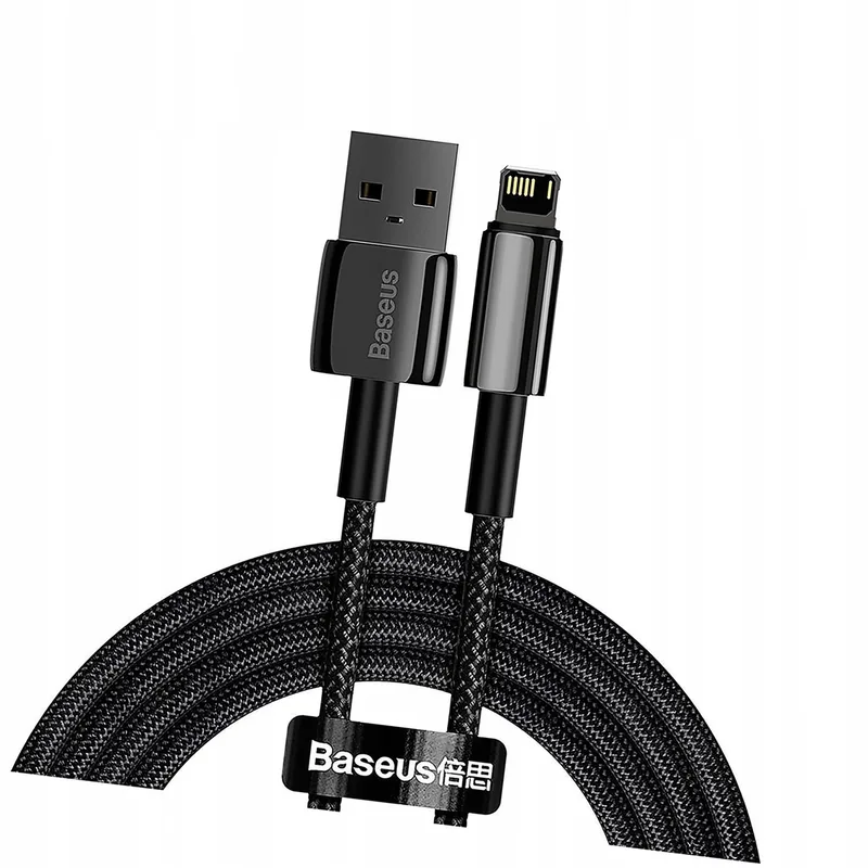 Tungsten USB Lightning Kabel 2,4A 2m Zwart by Baseus – product photo