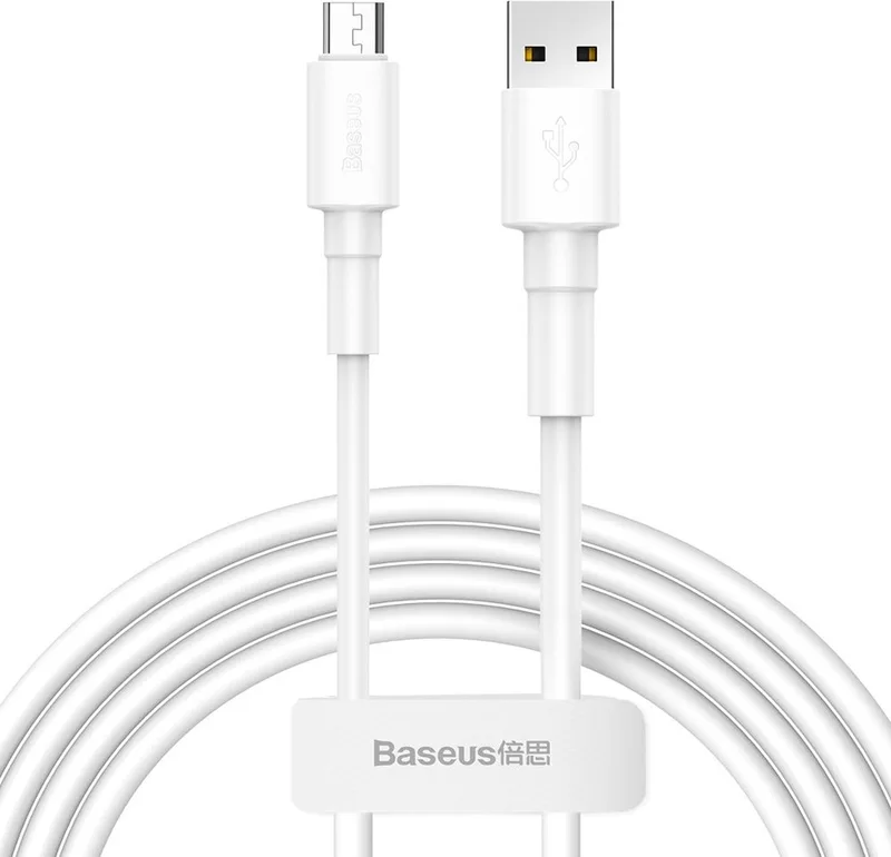 USB-A naar Micro USB kabel - Opladen Synchroniseren 1 meter by Baseus in White – product photo