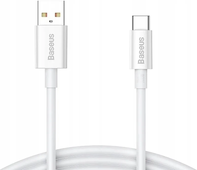 USB-C Kabel 100W 6A Snel Laden & Data - 1m Wit by Baseus – product photo