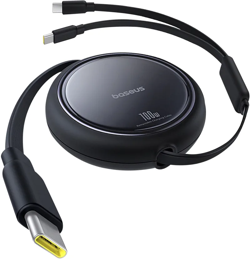 Usb-C Kabel 2In1 Heldere Spiegel Voor Telefoons En Laptops 100W 1M de Baseus en Transparent – photo produit