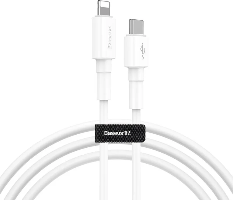 USB C naar Lightning Kabel - 18W - Snellader / Fast charger van Baseus in Wit – productfoto