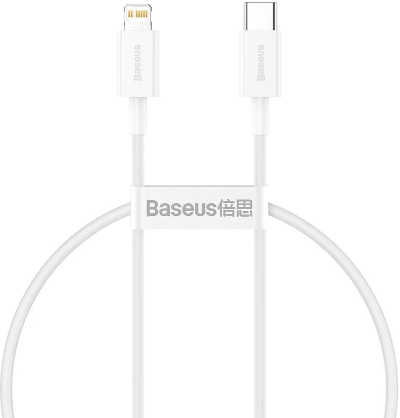 Usb-C Naar Lightning Pd-Kabel 20W Voor Apple Telefoons, 1,5 Meter Voor Het Opladen de Baseus en Argent, Blanc – photo produit