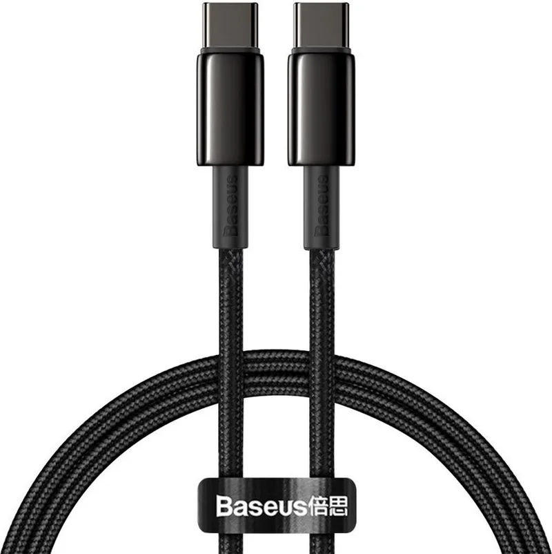 USB-C naar USB-C Kabel - 1 Meter - 100 W by Baseus in Black – product photo
