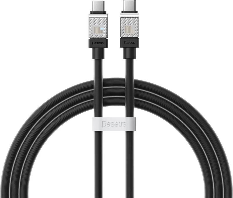 USB C naar USB C Kabel 100W 200CM Geschikt voor Apple Macbook (Pro/Air) & Notebook van Baseus in Zwart – productfoto