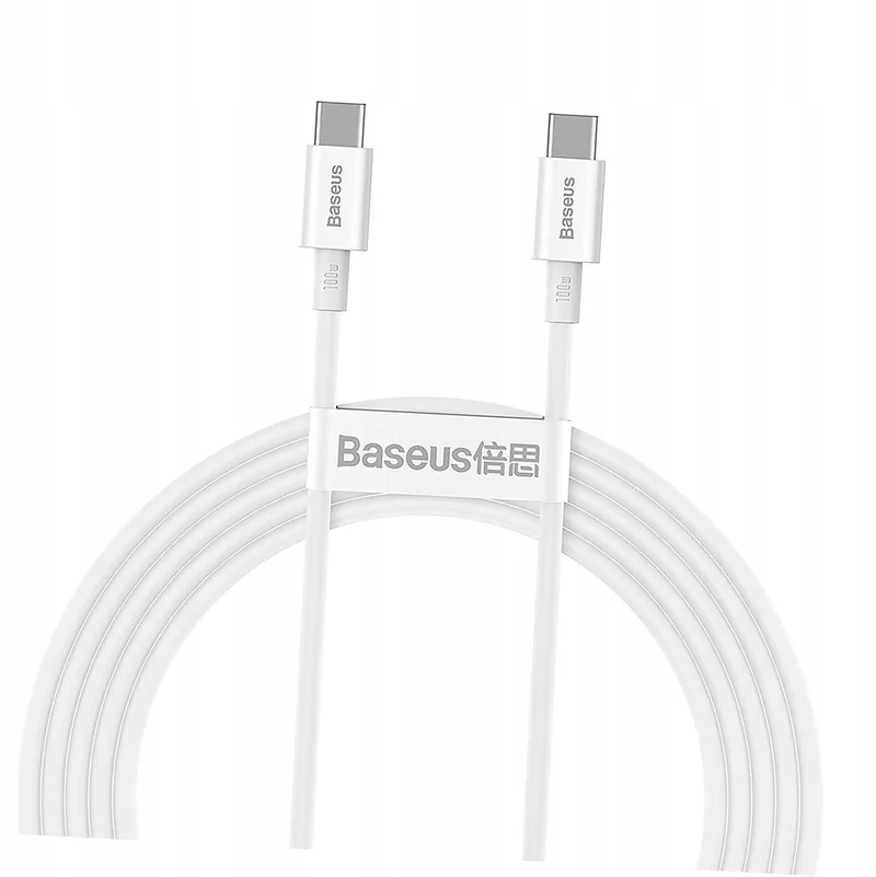 USB-C naar USB-C Kabel 100W PD QC 5A 2m Wit de Baseus – photo produit