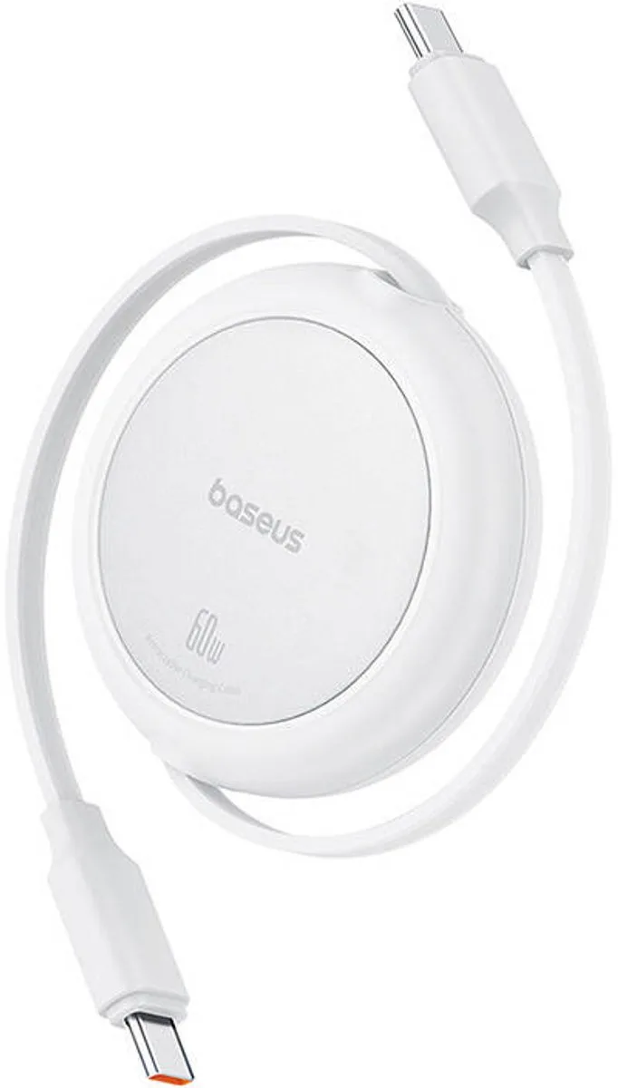 Usb-C Naar Usb-C Kabel 60W Voor Laptops Telefoons 1M, Snel Opladen von Baseus in Weiß – Produktfoto