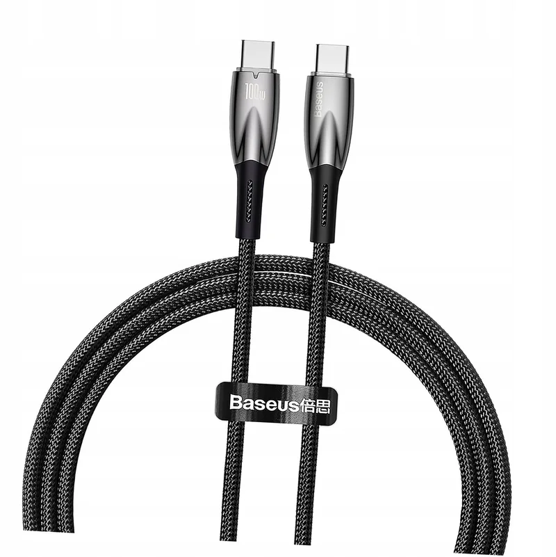 USB-C naar USB-C Kabel PD 100W 5A 1m Zwart van Baseus – productfoto