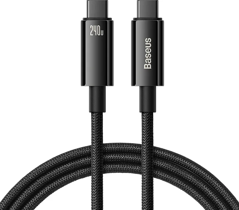 USB - C - USB C kabel 480Mb/s 240W 2m Baseus Wolfraam Goud CAWJ040101 von Baseus in Schwarz – Produktfoto