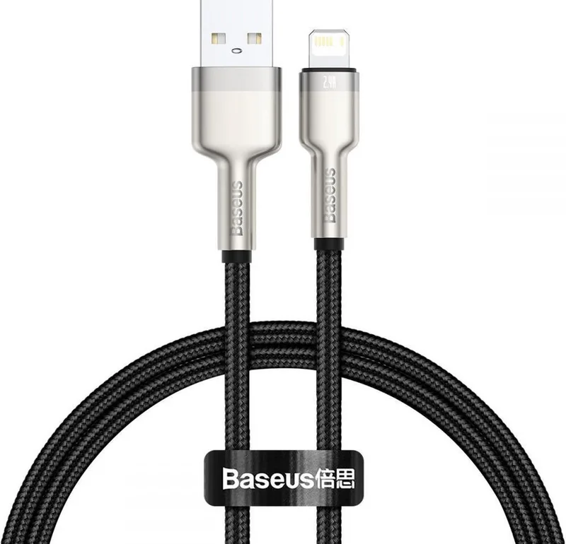 Usb-Kabel Voor Lightning Cafule 2.4A Voor Iphone X 11 12 13 14 0,25M van Baseus in Transparant – productfoto