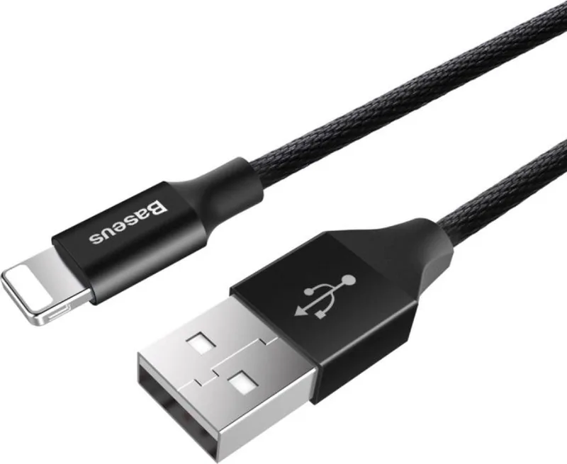 Yiven - met stof gevlochten kabel USB/Lightning 1,2M - (CALYW-01) by Baseus in Black – product photo