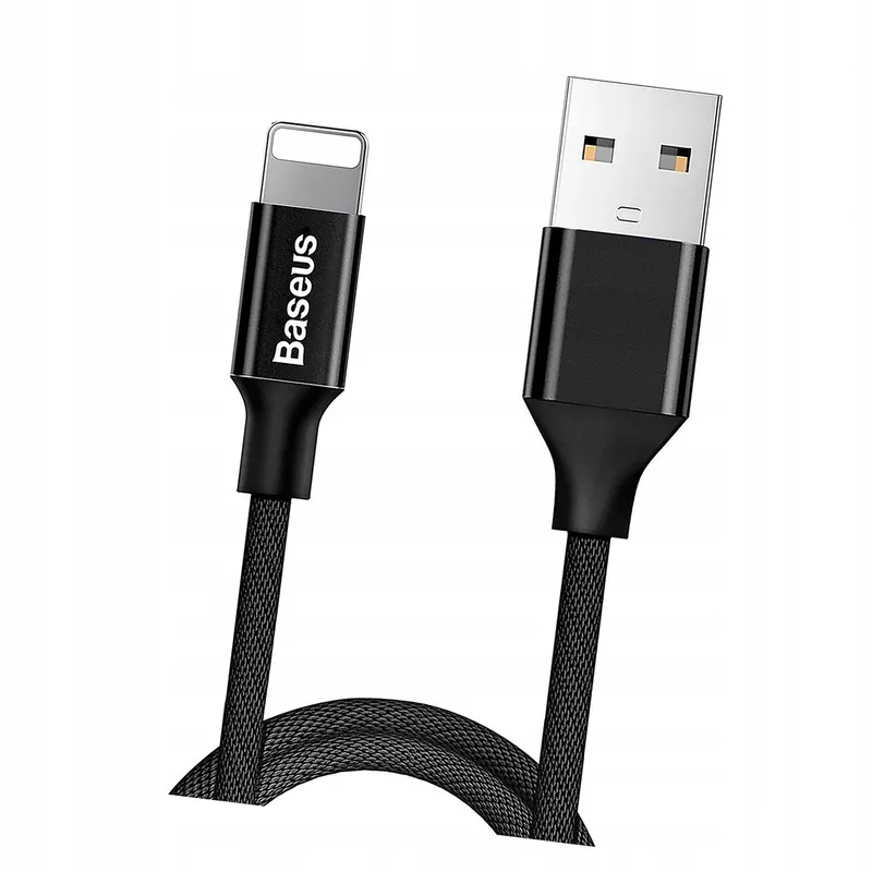 Yiven USB naar Lightning kabel 1.2M zwart - Duurzaam & Snel by Baseus – product photo
