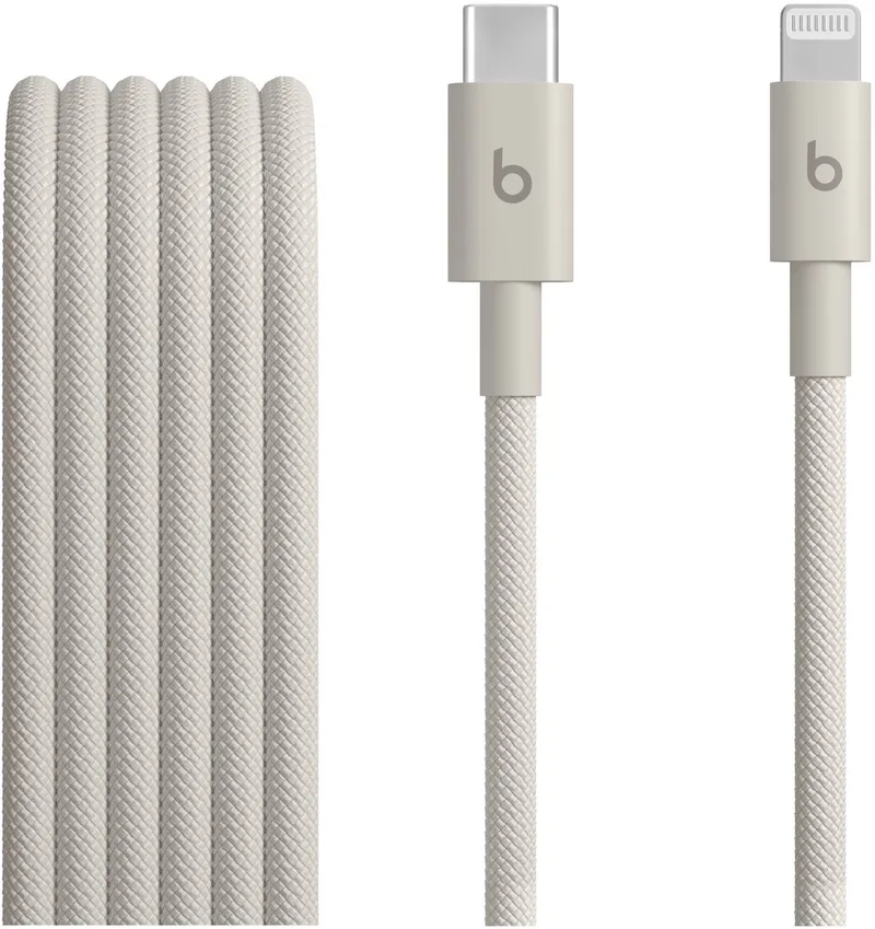 Geweven USB-C naar geschikt voor Lightning kabel - 1,5 meter - Surge Stone by Beats in Beige – product photo