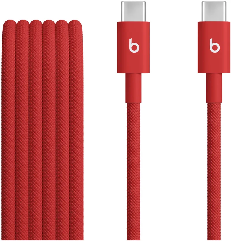 Geweven USB-C naar USB-C kabel 60W - 1,5 meter - Rapid Red by Beats in Red – product photo