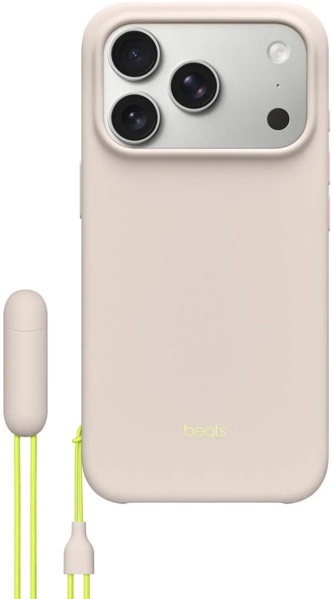 Kickstand-hoesje met MagSafe en Cameraregelaar voor iPhone 17 Pro Max - Limesteen de Beats en Beige – photo produit