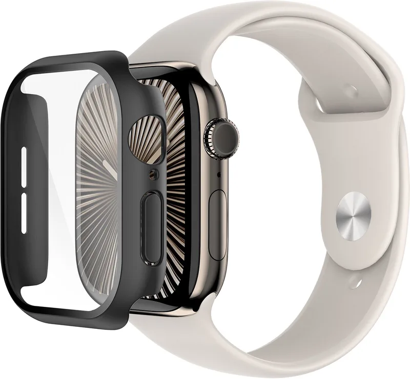 Belkin 2-in-1 Screenprotector + Bumper voor Apple Watch Series 10 (46MM) från Belkin i Svart – produktbild