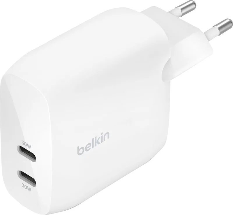 Belkin 2-poorts wandlader 60W met 2x USB-C by Belkin in White – product photo