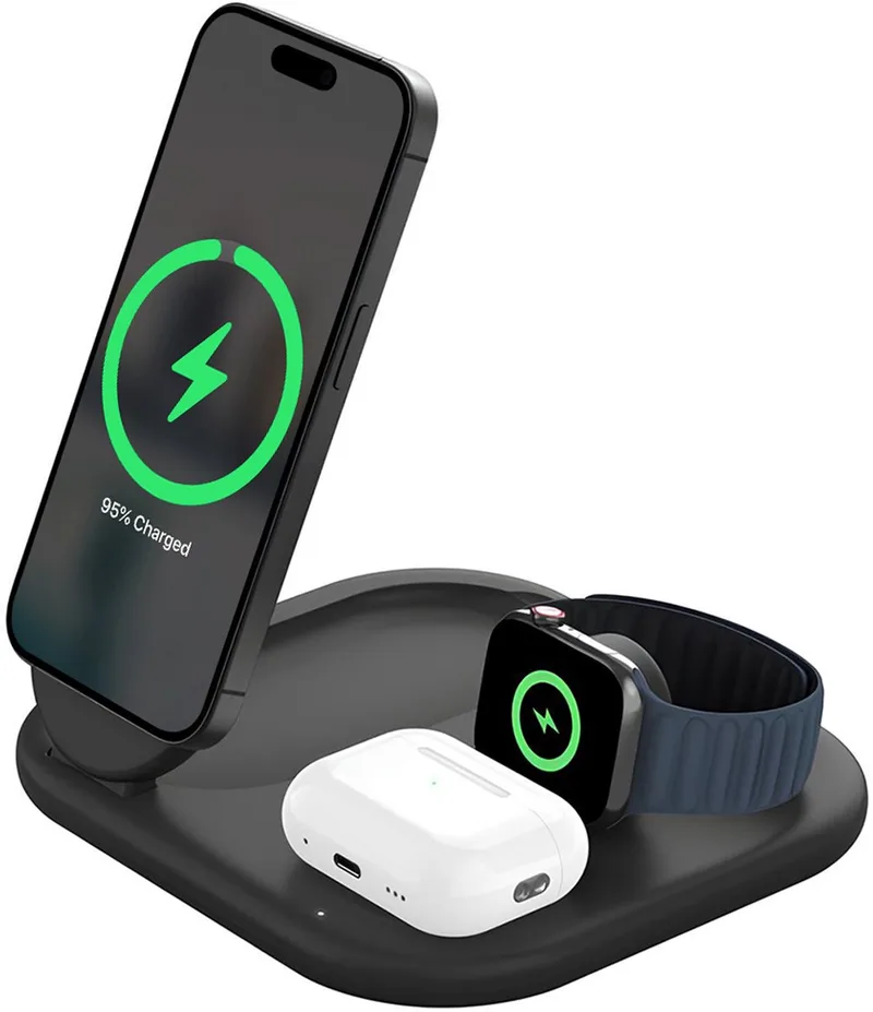 Belkin 3-in-1 Draadloze Lader met Qi2 15W – Magsafe compatibel de Belkin en Noir – photo produit