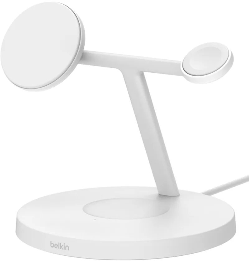 Belkin 3-in-1 Qi2 Draadloze Oplader – Magsafe compatibel by Belkin in White – product photo