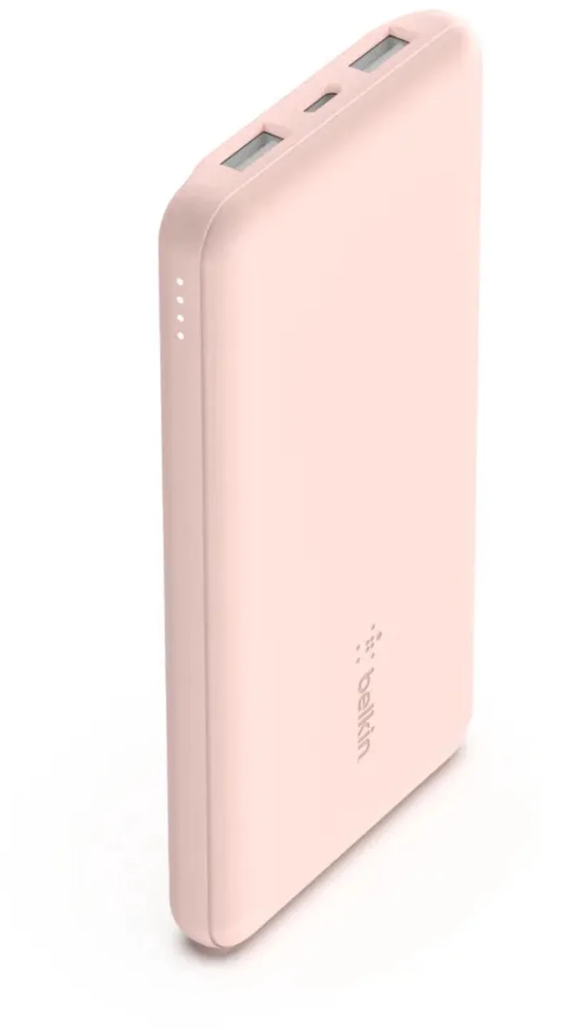 Boost-Up Charge 10.000 mAh Powerbank - USB-A naar USB-C-Kabel - 3-Poorts – 15W - Roségoud från Belkin i Rosa – produktbild