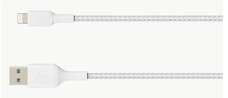 BOOST↑CHARGE Braided - USB-A naar Lightning Kabel - 2 Meter - 12W de Belkin en Blanc – photo produit