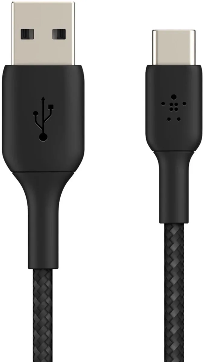 BOOST↑CHARGE Braided - USB-A naar USB-C Kabel - 1 Meter - 12W by Belkin in Black – product photo