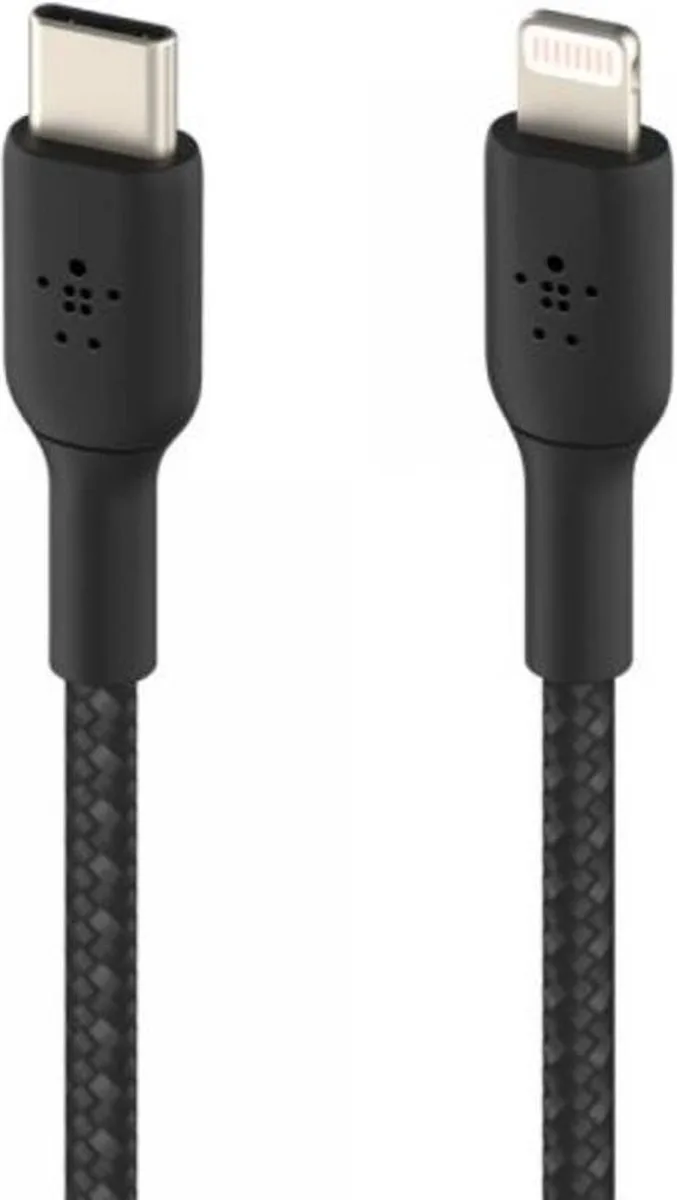BOOST↑CHARGE Braided - USB-C naar Lightning Kabel - 1 Meter - 20W by Belkin in Black – product photo
