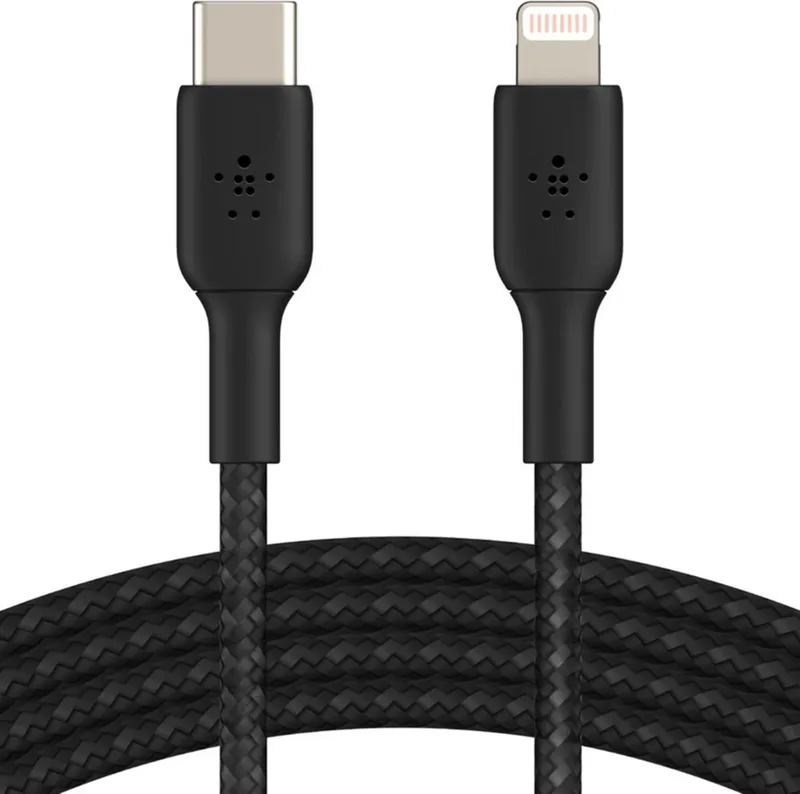 BOOST↑CHARGE Braided - USB-C naar Lightning Kabel - 2 Meter - 20W von Belkin in Schwarz – Produktfoto