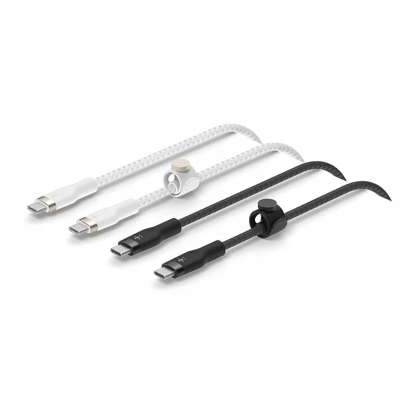 BOOST↑CHARGE Pro Flex - USB-C naar USB-C Kabel - 1 Meter - 60W - Duo Pack - Zwart en by Belkin in White – product photo