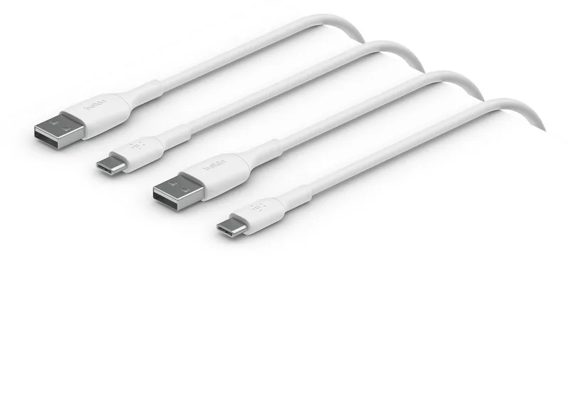 BOOST↑CHARGE - USB-A naar USB-C Kabel - 1 Meter - 60W - 2-Pack van Belkin in Wit – productfoto