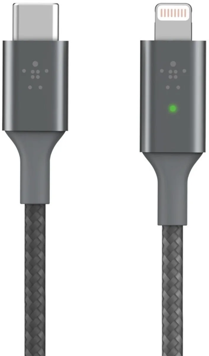 BOOST↑CHARGE™ - Smart LED USB-C naar Lightning-kabel fra Belkin i Grå – produktbillede