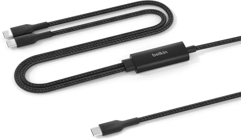 CAC004HQ1.5MBK USB-kabel USB 2.0 1,5 m USB C 2 x USB C fra Belkin i Sort – produktbillede