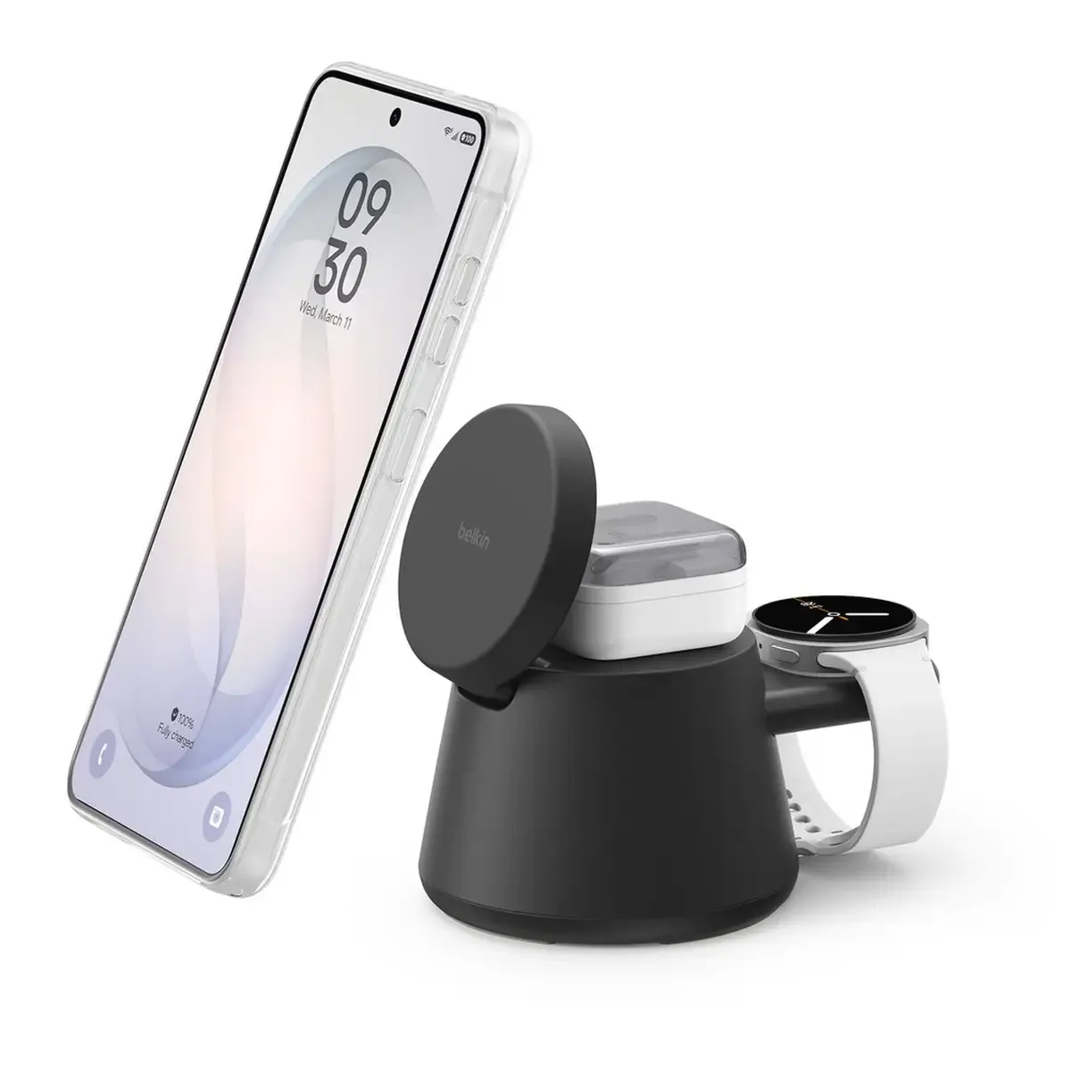 Induktions-Ladegerät 25 W UltraCharge WIZ052kqBK Ausgänge Magnetanschluss Schwarz von Belkin – Produktfoto