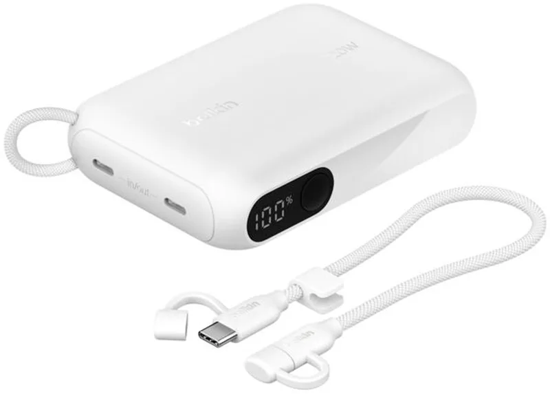 Power Bank 20W 10.000 mAh met Display – Wit by Belkin in White – product photo