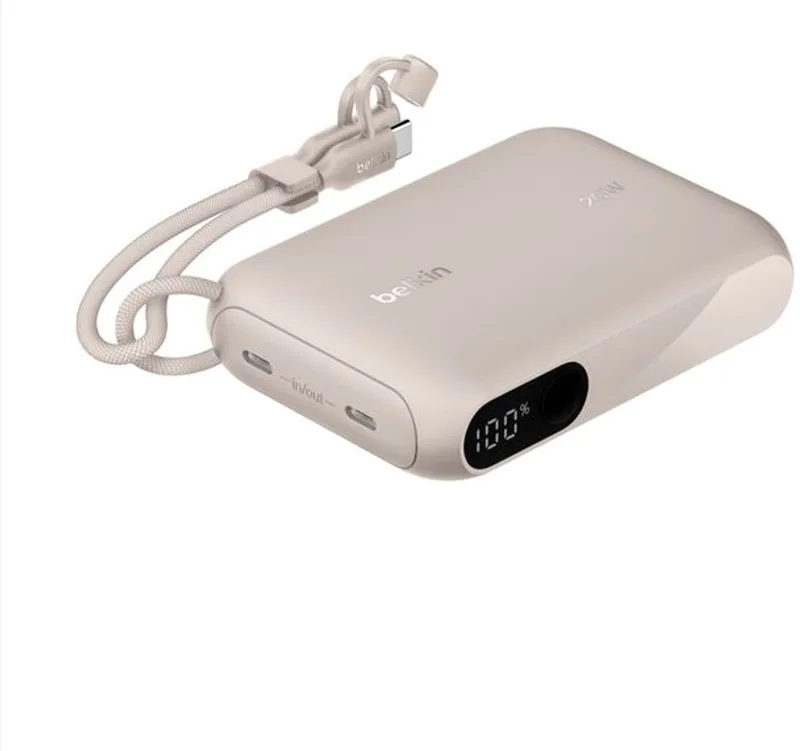 Power Bank 20W 10.000 mAh met Display – Zand by Belkin in Sand – product photo