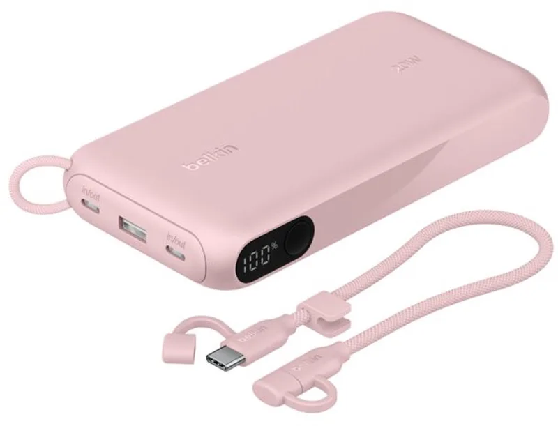Power Bank 20W 20000 mAh met display – Roze van Belkin in Roze – productfoto