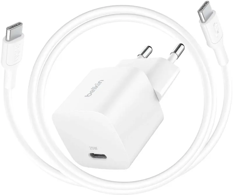 USB C Wandlader 25 W met USB C naar USB C kabel 1 m de Belkin en Blanc – photo produit