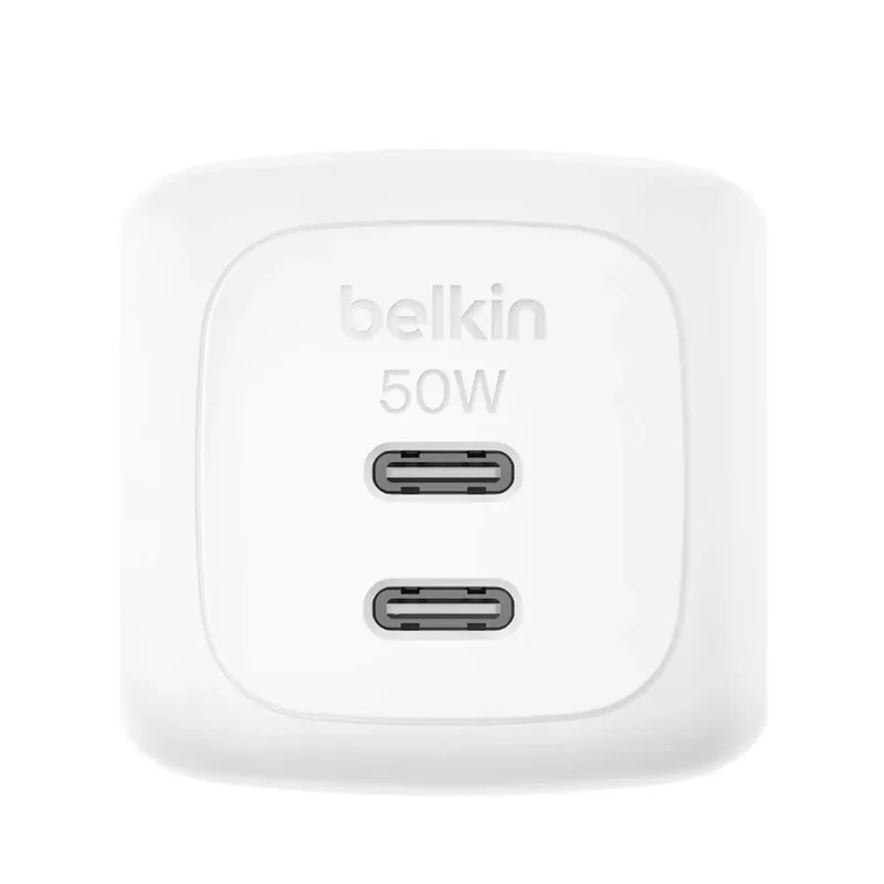 USB-oplader 50 W 2x USB-C USB PD Binnen GaN, USB Power Delivery (USB-PD) från Belkin i Vit – produktbild