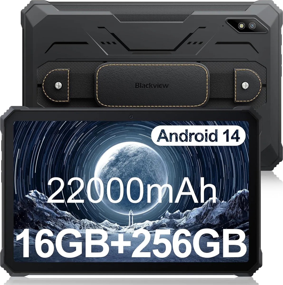 Active 8 Pro - Tablet - 16GB RAM - 256GB - Dual 4G SIM+WiFi - 10.36 inch - 22000mAh - Octa Core - Android 15 - 48MP+16MP - IP68 Waterdicht de Blackview en Noir – photo produit