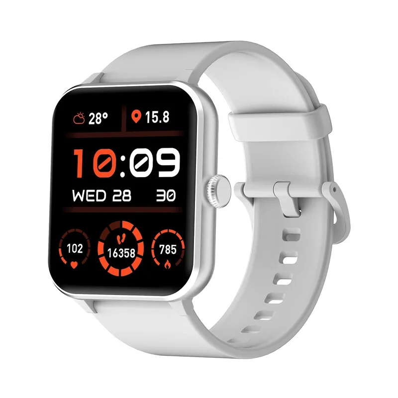 R50 smartwatch met 1,85-inch scherm, batterijduur van 25 dagen, hartslag- en slaapmonitor, bellen via Bluetooth en meer dan 100 sportmodi – smartwatch voor Android/iOS van Blackview – productfoto