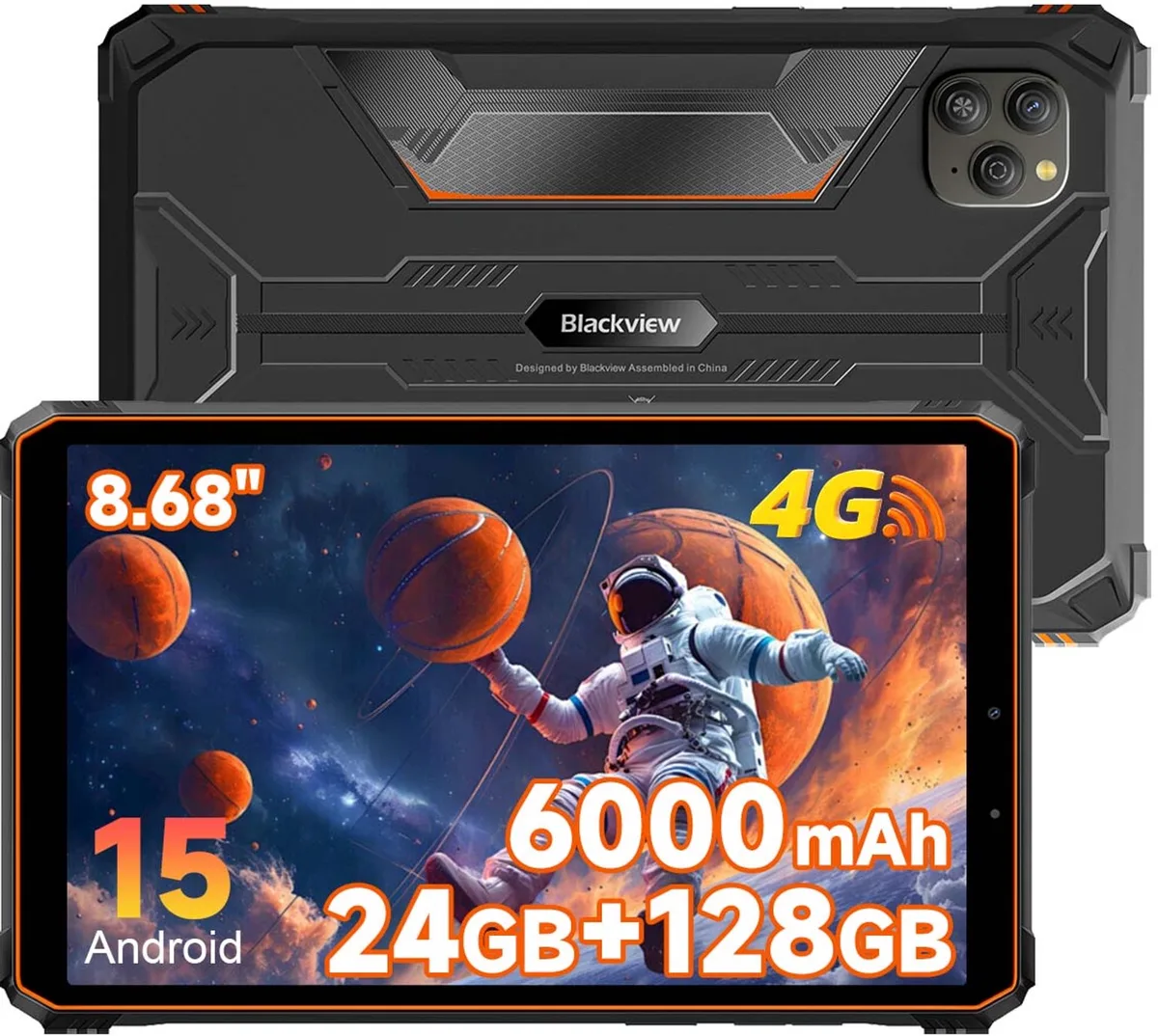 Tablet Blackview Active 5 Tablet 24GB(8+16) RAM 128GB ROM van Blackview in Oranje – productfoto