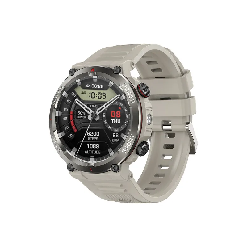 W50 Pro smartwatch met 1,45-inch scherm, batterijduur van 100 dagen, verlichting, kompas, IP68-waterdicht, bellen via Bluetooth, hartslagmeting, sporthorloge met meer dan 100 sportmodi voor Android/iOS by Blackview – product photo