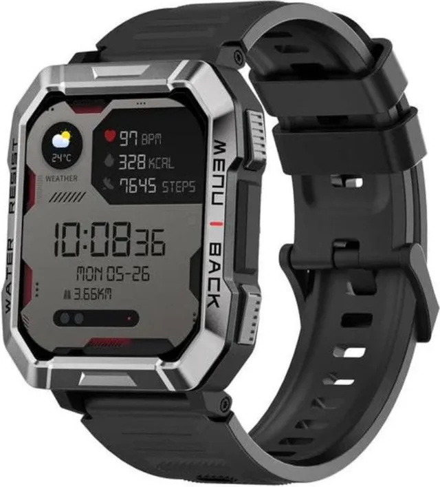 W60 Smartwatch voor heren - fitnesshorloge met telefoonfunctie (bellen/ontvangen) - kompas - IP68 waterdicht - sporthorloge met 100+ sportmodi - hartslag- en slaapmonitor - stappenteller - geschikt voor Android en iOS