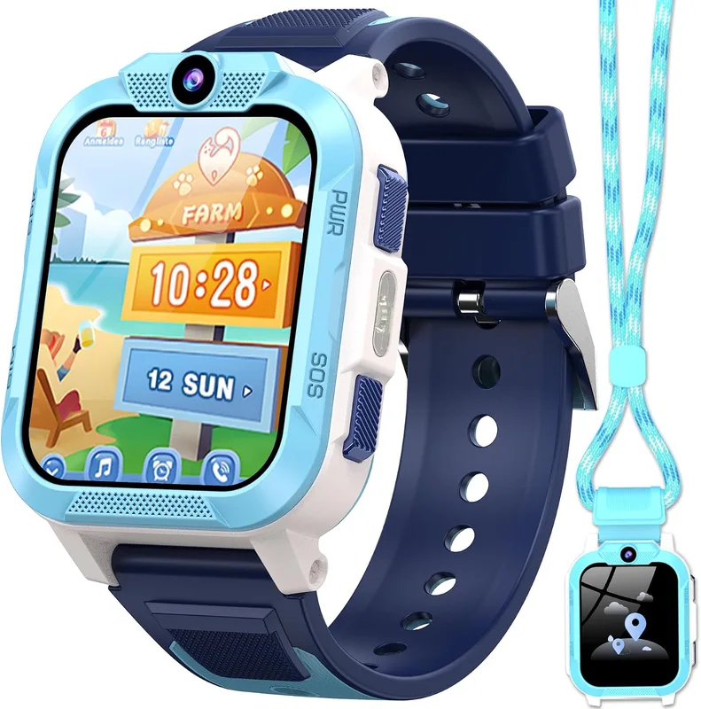 Z40 Pro 1,85" Smartwatch voor kinderen, Tap-to-Friends-functie, GPS+WiFi+LBS, 850 mAh, SOS-knop, 4G, Schoolmodus (geen games), IP68, stappenteller, blauw by Blackview – product photo