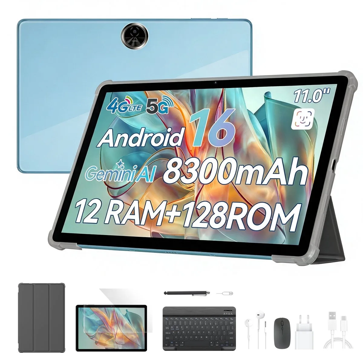 ZENO5 - Tablet - 11 inch - 12GB RAM - 128GB ROM- 8300mAh- Android 16 - Blauw de Blackview en Bleu – photo produit