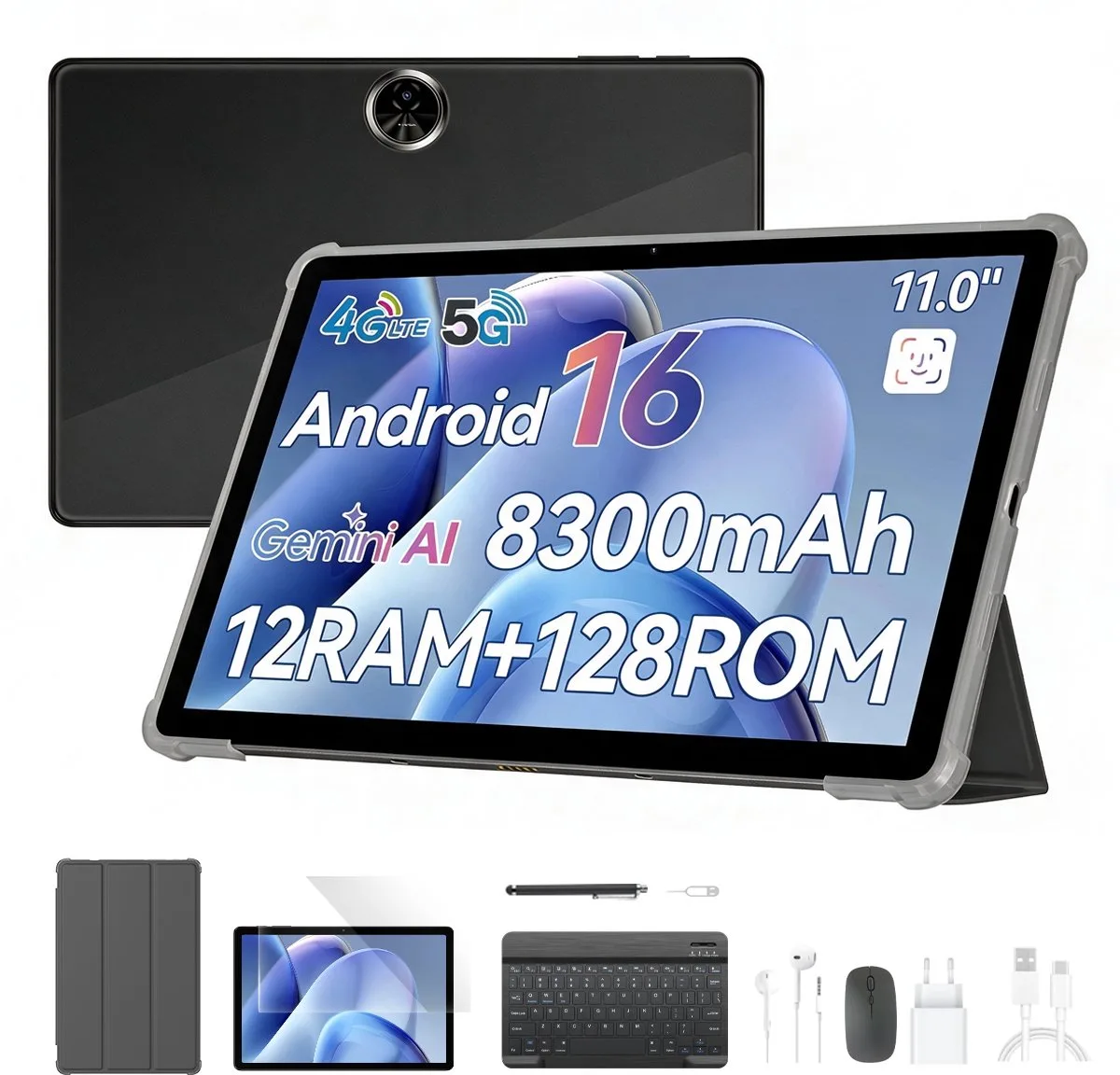ZENO5 - Tablet - 11 inch - 12GB RAM - 128GB ROM- 8300mAh- Android 16 - Zwart de Blackview en Noir – photo produit