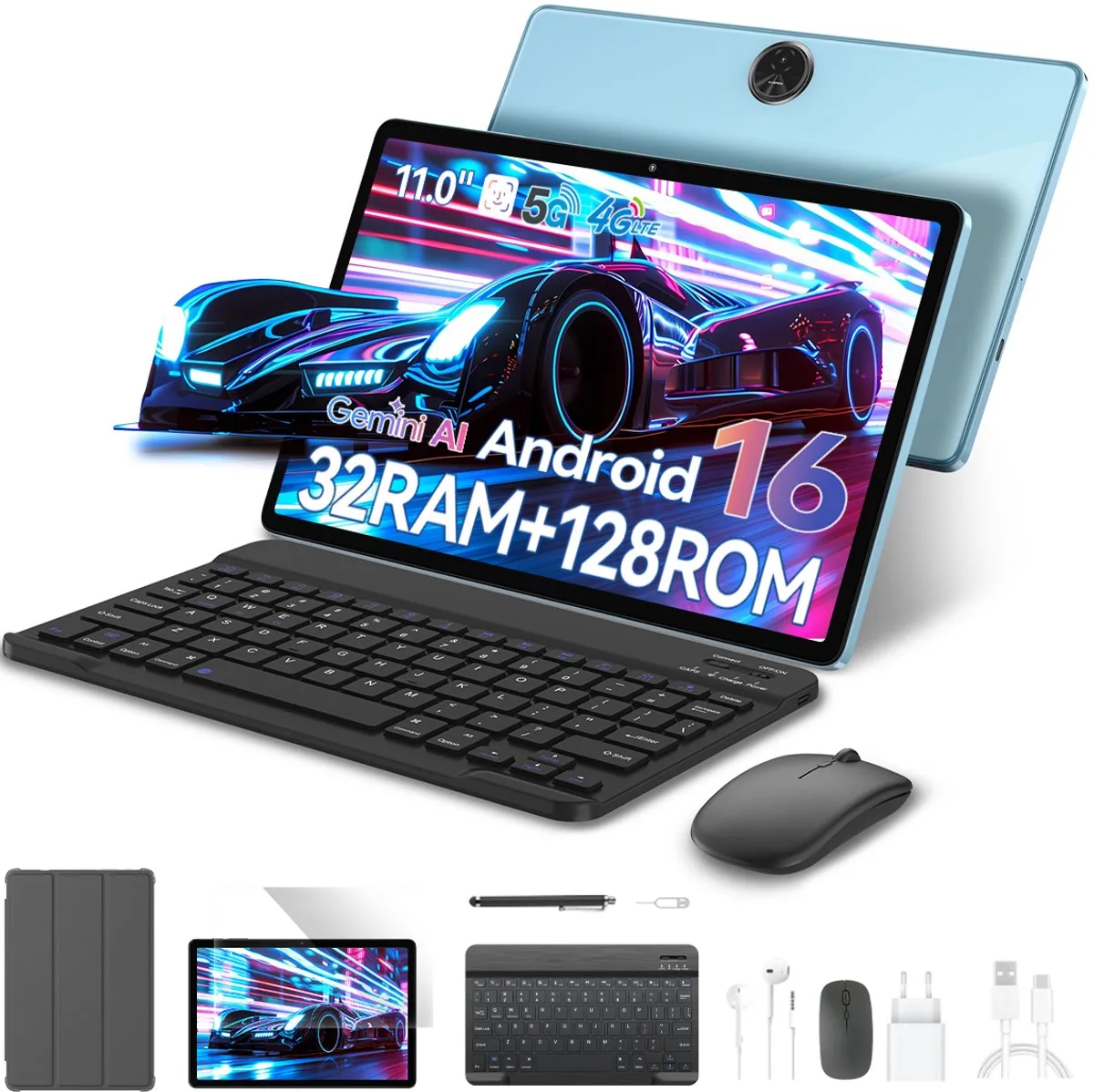 ZENO5 - Tablet - 11 inch - 32GB RAM - 128GB ROM- 8300mAh- Android 16 fra Blackview i Blå – produktbillede