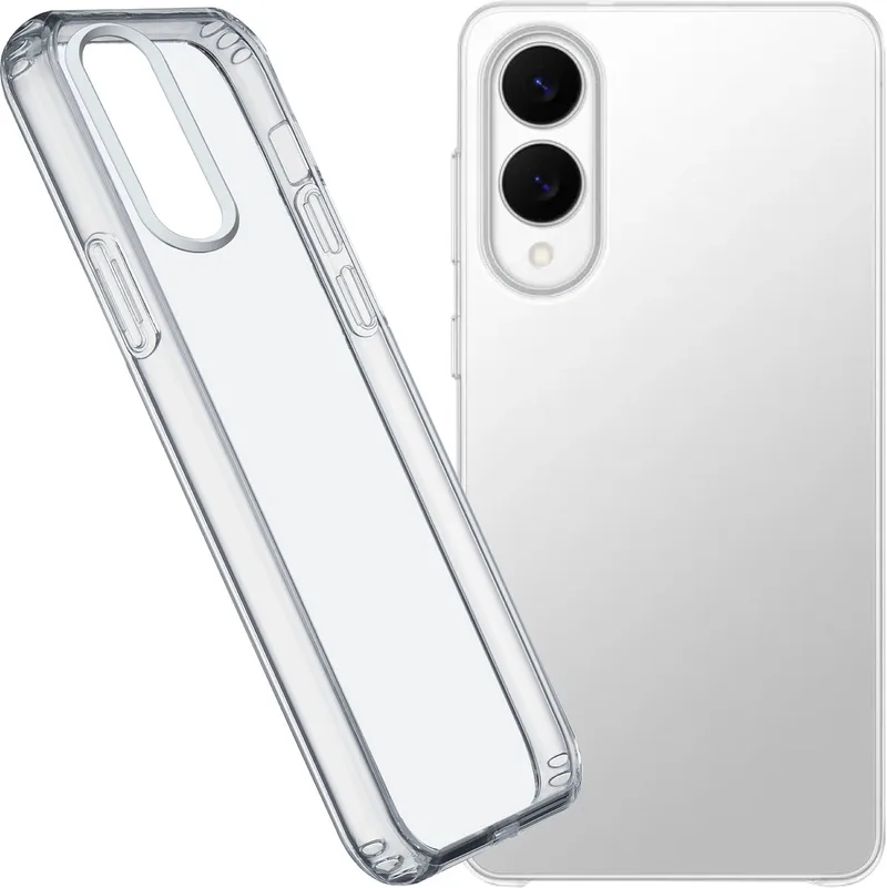 Clear Duo Hoesje - Geschikt voor Samsung Galaxy S25 Edge - Transparant & Dual Materiaal - Transparant van Cellularline in Transparant – productfoto